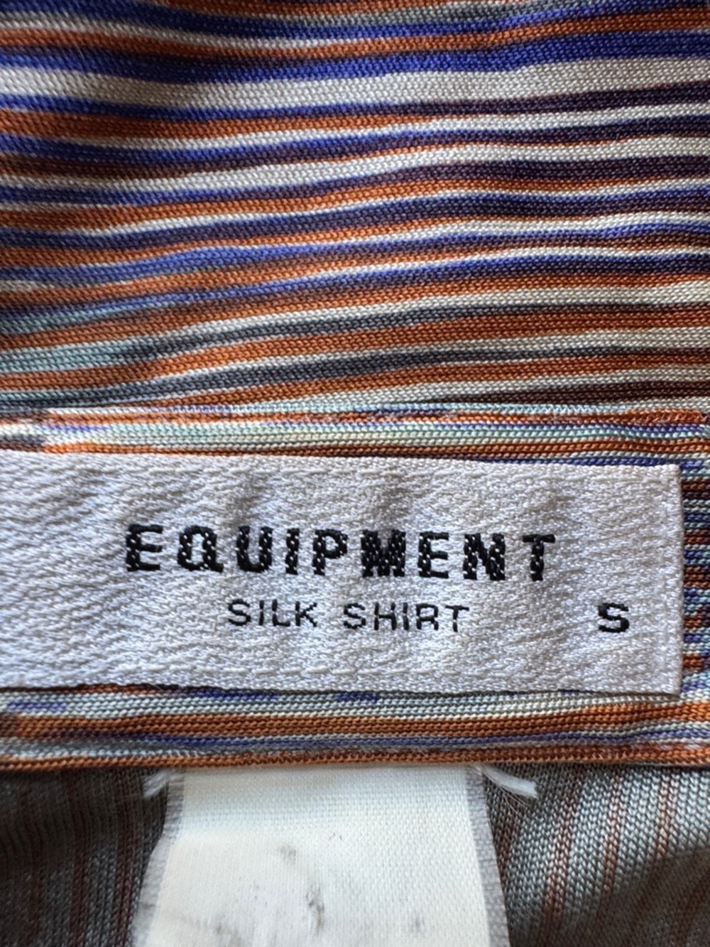 Multi-Color Italian Striped Patchwork Button-Down Blouse - Picture 5 of 5